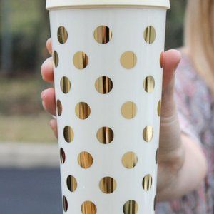 Kate Spade Thermal Mug 16 oz Gold Dots ON SALE
